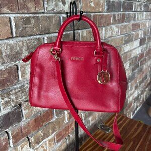 Furla Red Leather 2-Way Shoulder Bag